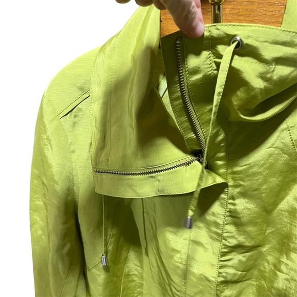 Lafayette 148 Stylish Chartreuse Women's Linen Blend Jacket - Picture 4 of 14